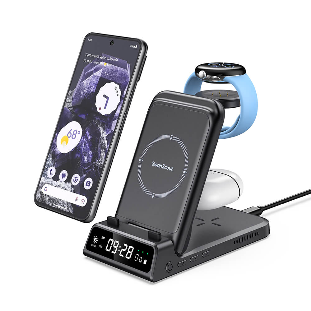 The SwanScout 703G2 is a Pixel Watch 3 charger, delivering fast and stable wireless charging for Google’s latest smartwatch.