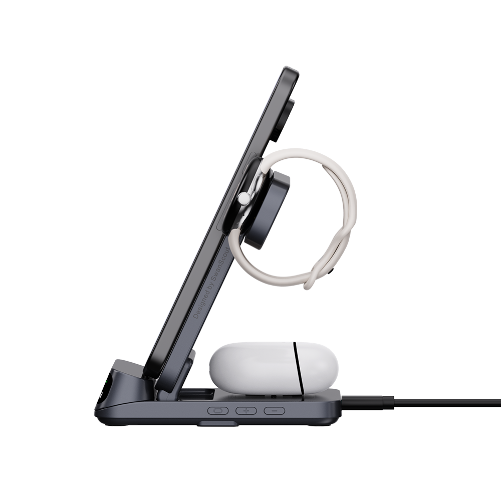 SwanScout 708G2 - Pixel Watch 2/3用3-in-1ワイヤレス充電器