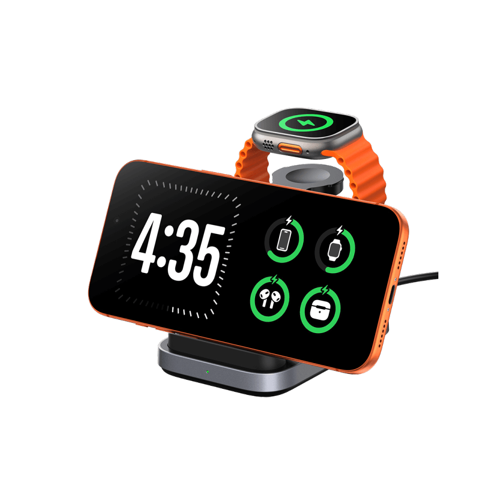 SwanScout 713A - 折りたたみ式 3-in-1 Apple ワイヤレス充電器