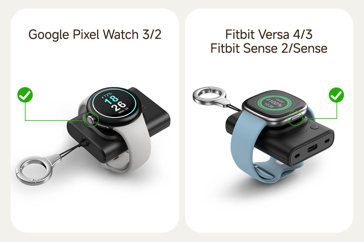 SwanScout 305G2 charging pixel and fitbit watch in 2 different ways