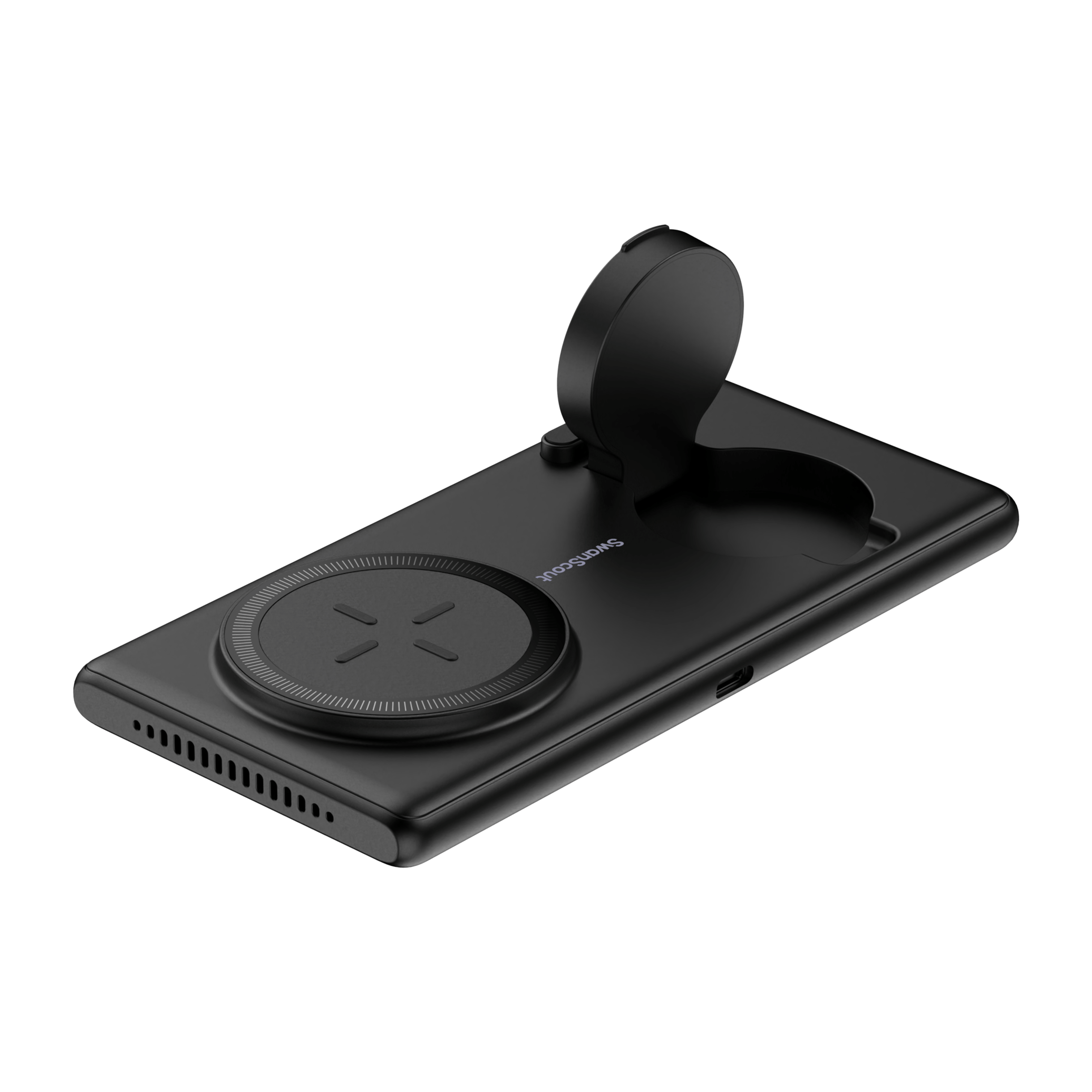 SwanScout 502M Apple Watch magnetic wireless charger, 2-in-1 stand with portable design and multi-device compatibility