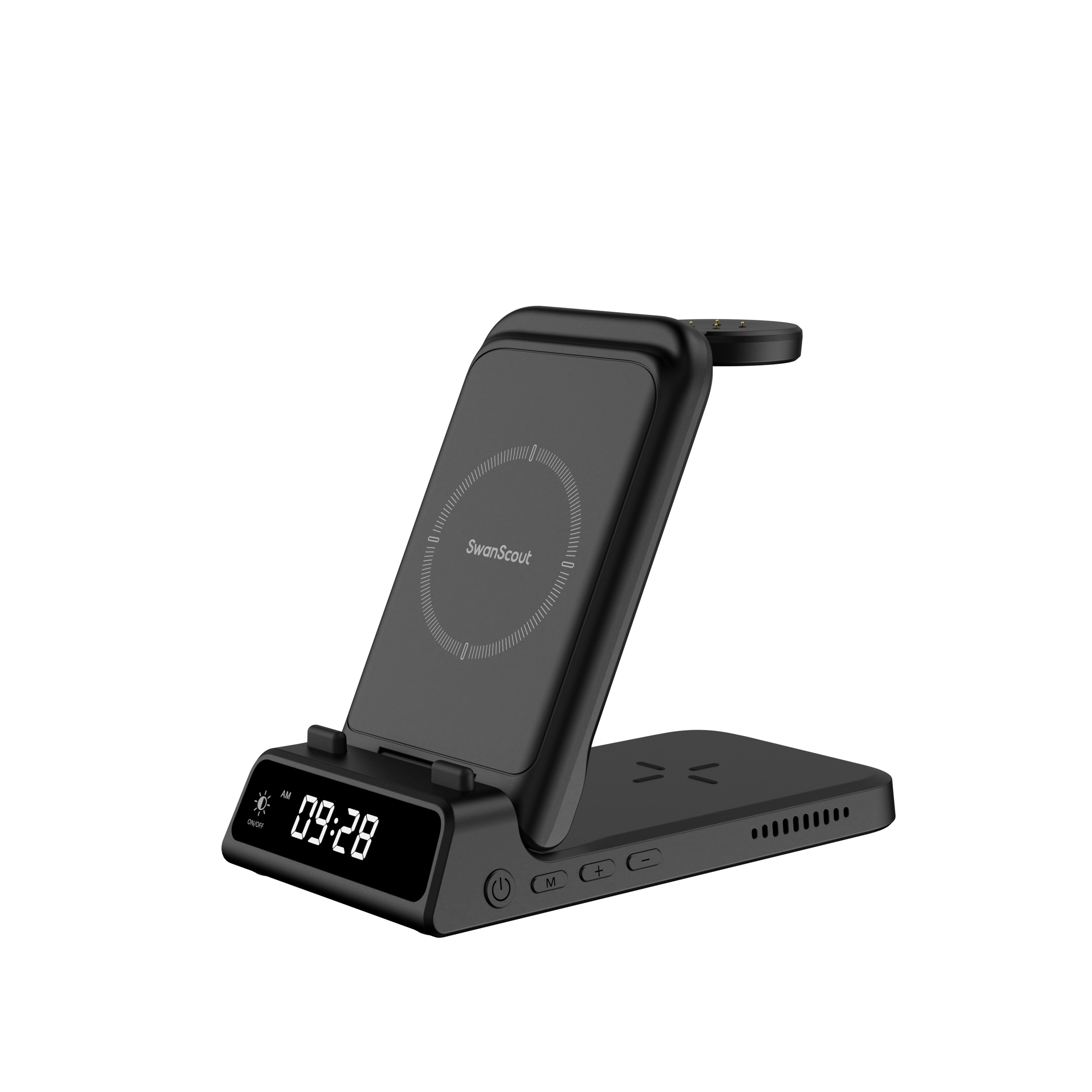 The SwanScout 703G2 functions as a Google Pixel Watch 3 charger, designed specifically for precise alignment and efficient charging.