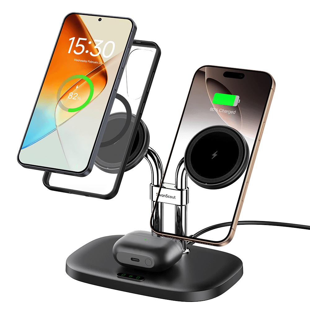 SwanScout 706SM - Încărcător magnetic dual pentru Samsung