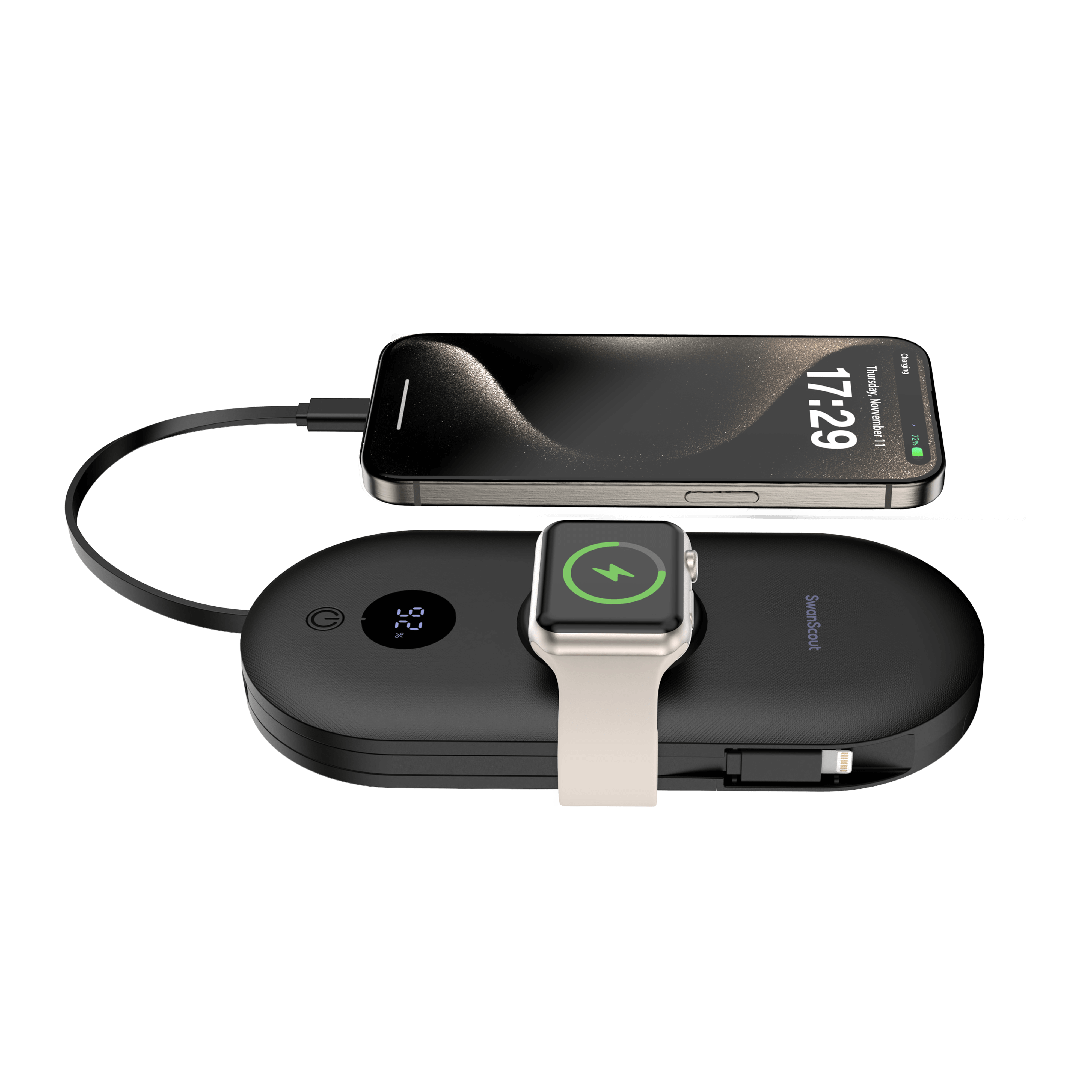 As a wall plug power bank, the SwanScout 302A offers versatile charging for your devices without needing additional cables or adapters.