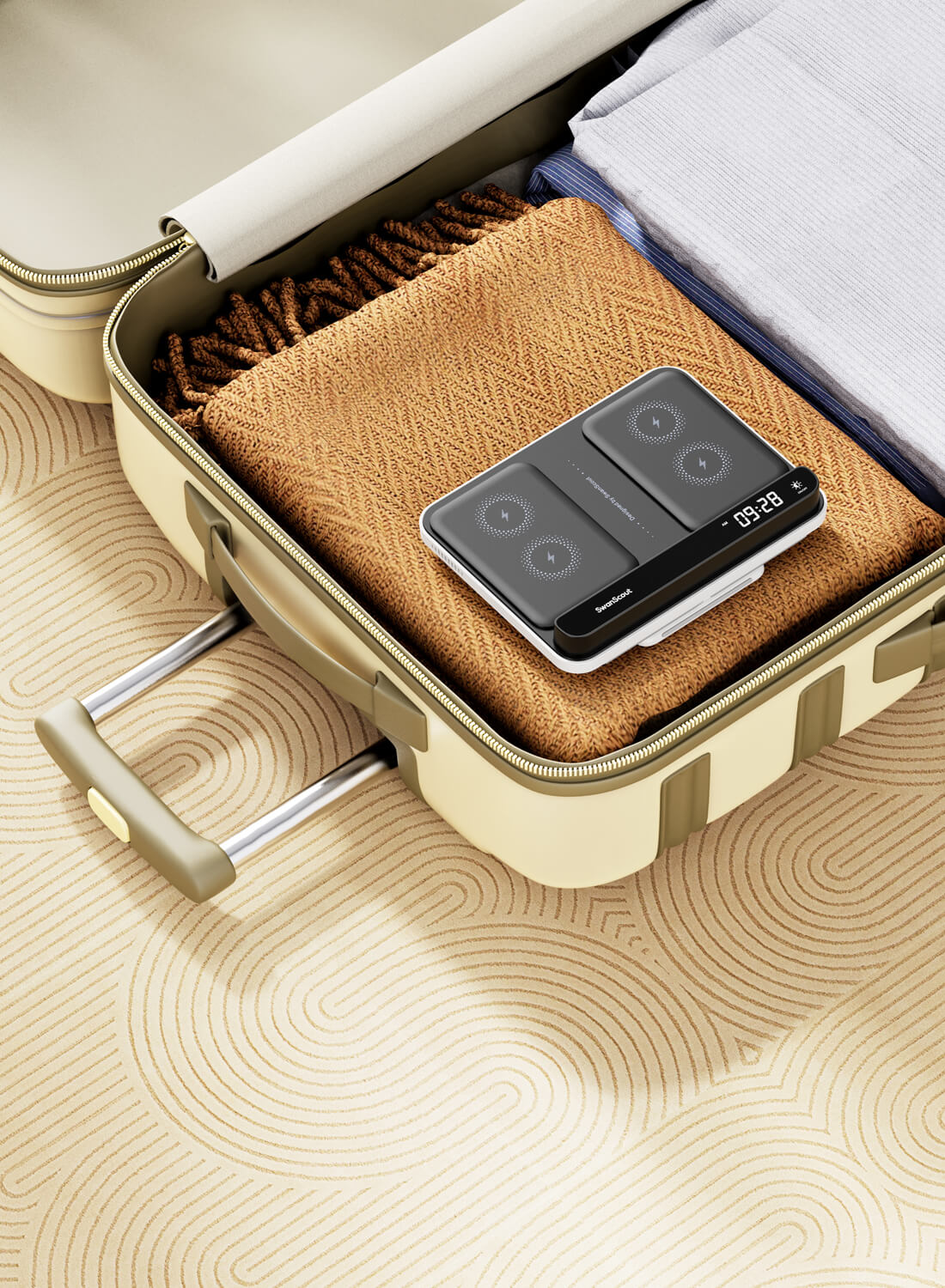 The SwanScout 504F supports wireless charging for the Google Pixel 9 Pro Fold, making it ideal for mixed-device households.