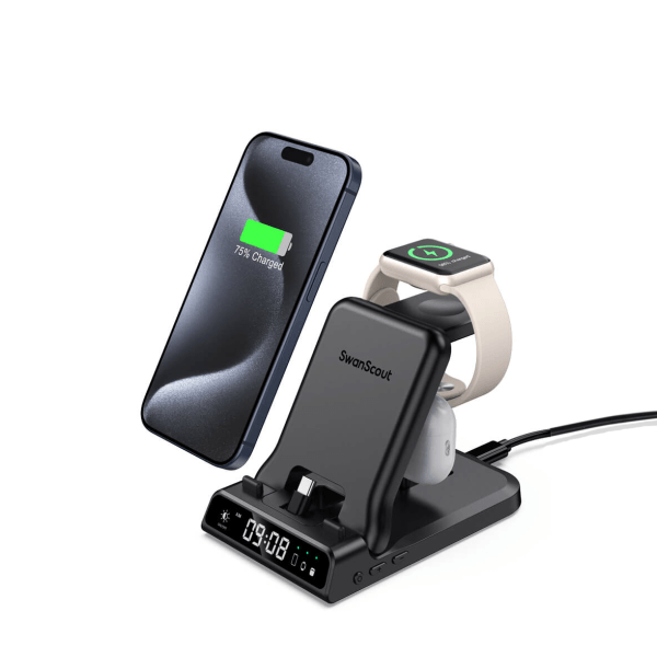 As an iPhone 16 charging station, the swanscout 701AC delivers fast, stable power and compact organization.