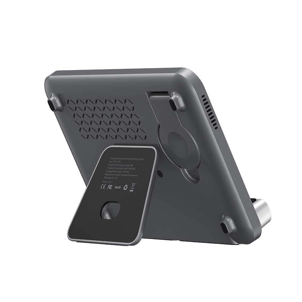 SwanScout 710A - Bezprzewodowa ładowarka dla dwóch telefonów i jednego zegarka Apple
