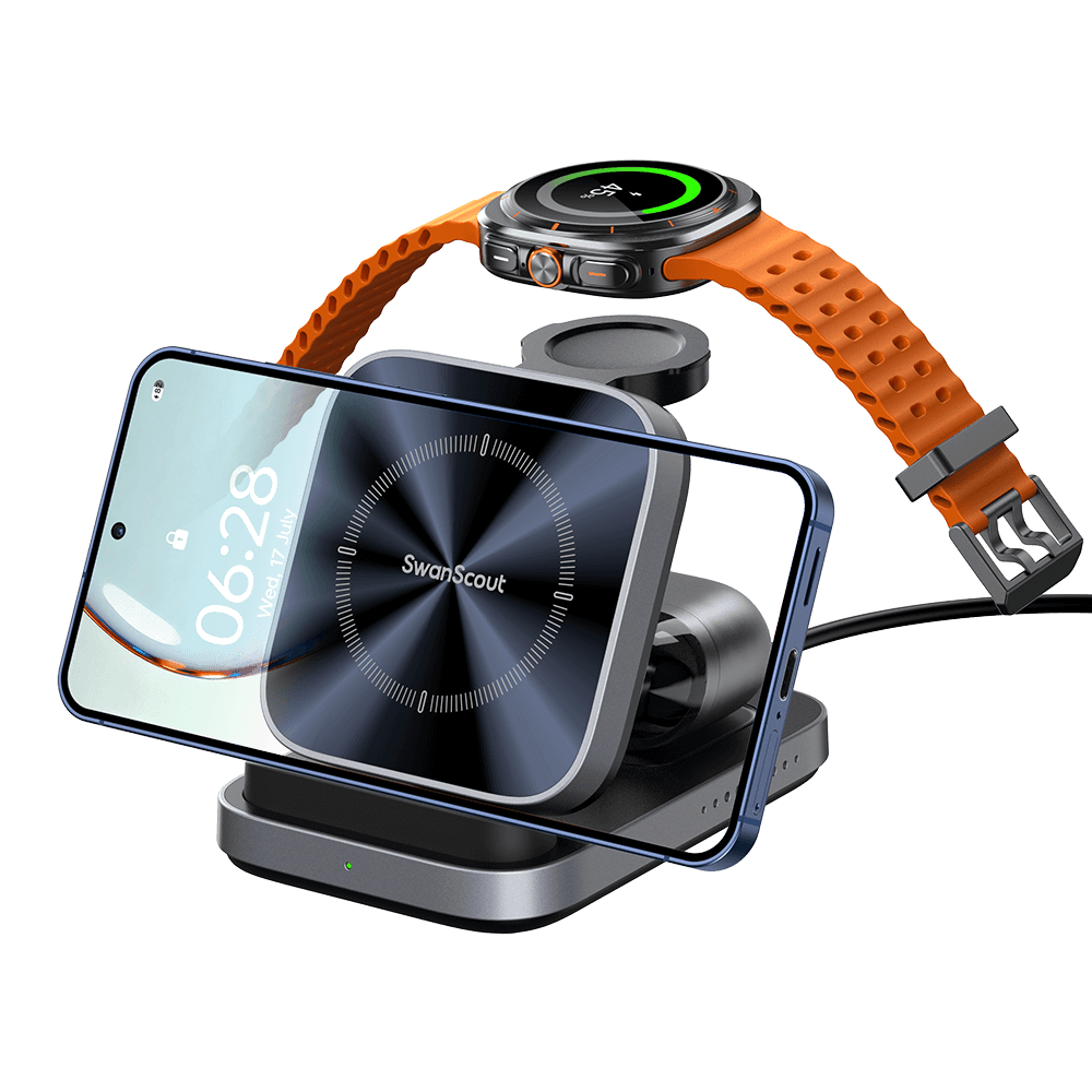 SwanScout 713S - 3 in 1 Foldable Wireless Charger for Samsung