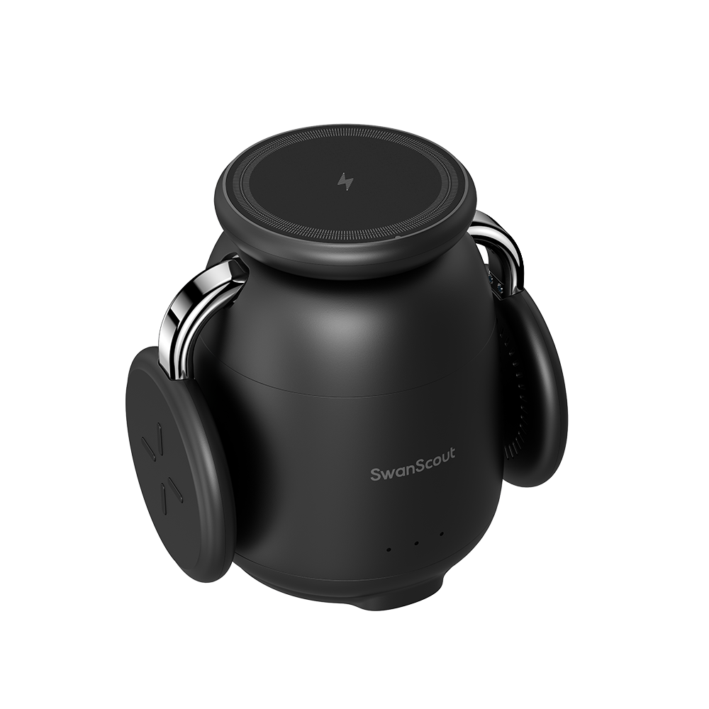 SwanScout 707M magnetic wireless charging station for Apple iPhone 17 and 14, black MagSafe charger with sleek design