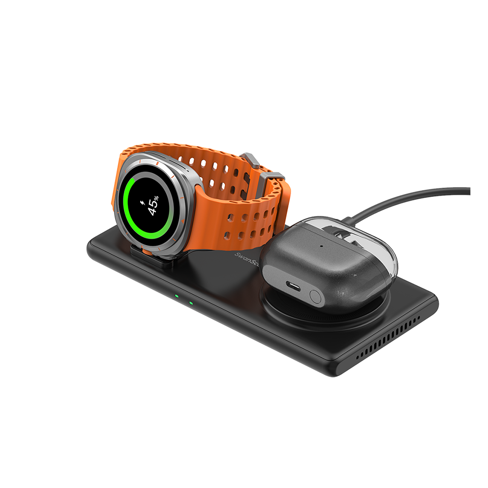 SwanScout 502S - サムスン用2イン1ワイヤレス充電器