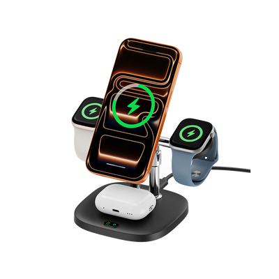 SwanScout 709M - Chargeur sans fil magnétique 4 en 1 pour Apple