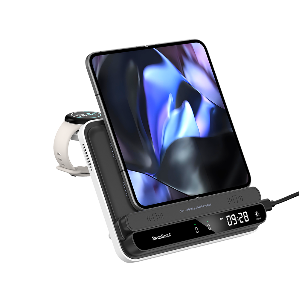 SwanScout 710FG2 - Încărcător wireless pentru Pixel Fold / Pixel 9 Pro Fold și Pixel Watch 2/3