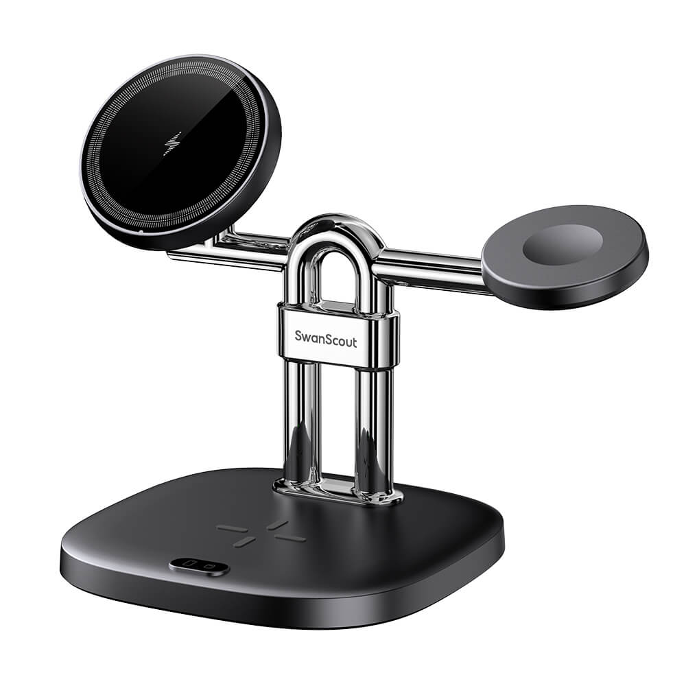 SwanScout 712M – Station de Charge Sans Fil Magnétique 3 en 1 pour Apple