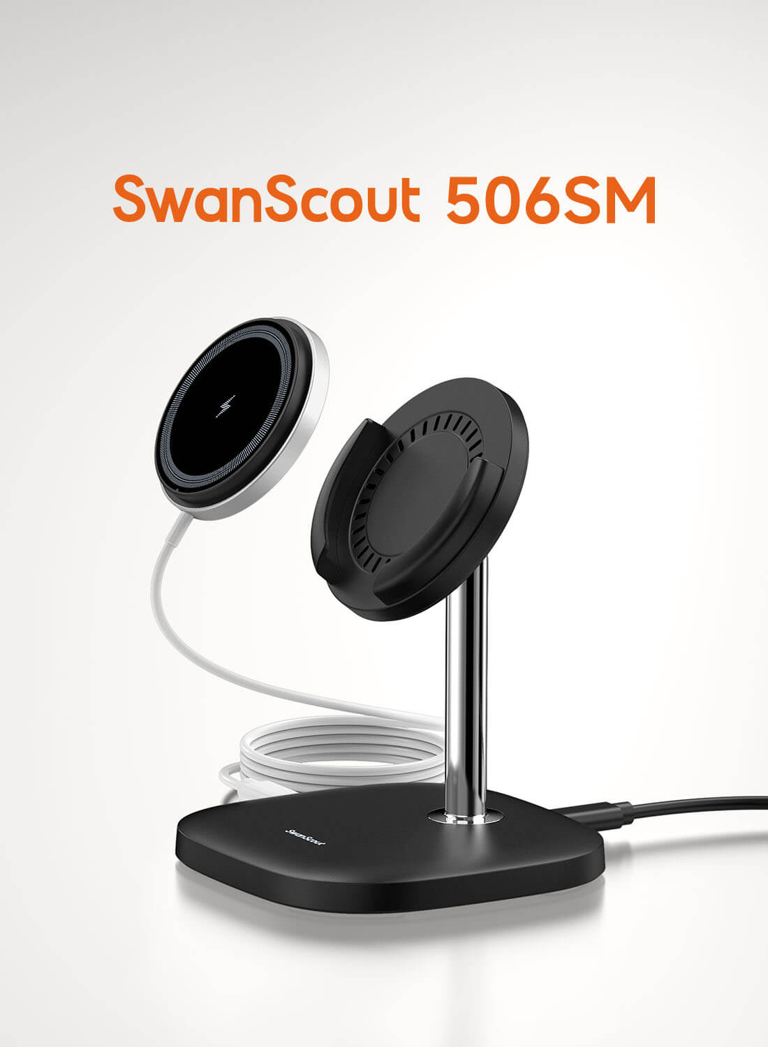 An elegant magnetic charging stand for Samsung devices