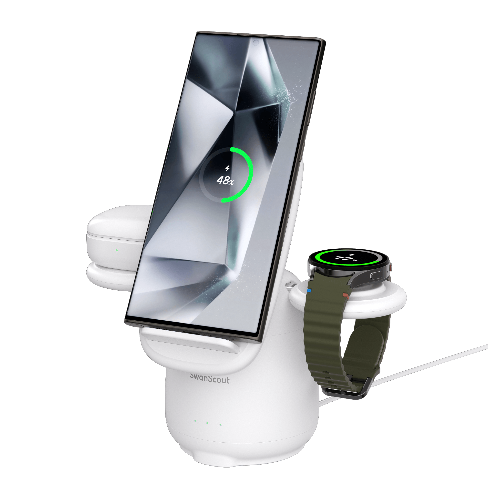 SwanScout 707S | 3 In 1 Foldable Wireless Charging Station for Samsung Devices