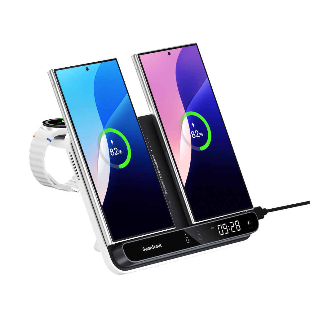 SwanScout 710S - Dual Phone and Single Watch Wireless Charger for Samsung