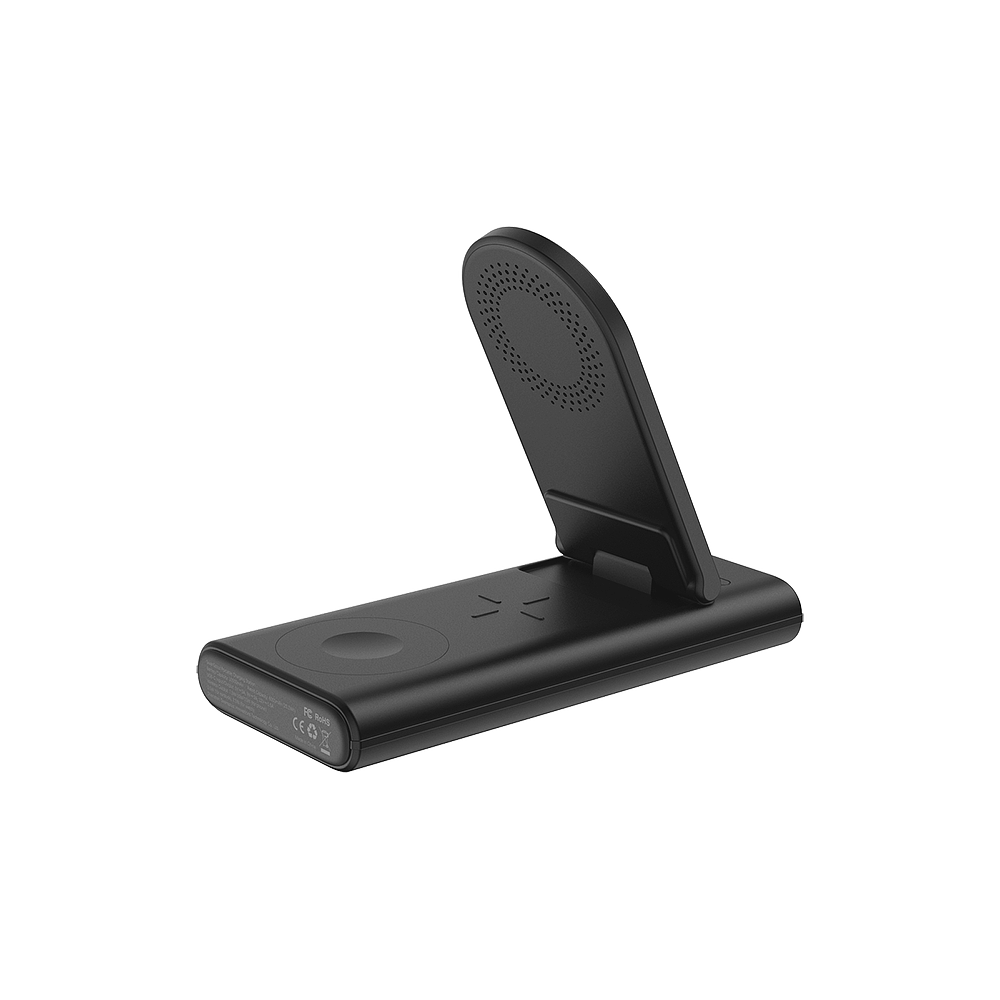 SwanScout 301M 3-in-1 magnetic power bank for Apple devices, shown from the back with magnetic charging features.