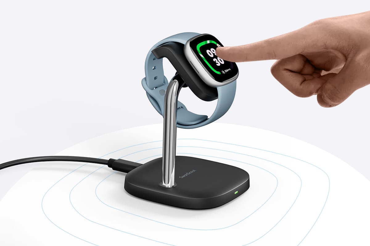 Reinforced base design helps prevent the Fitbit charging stand from tipping SwanScout 505FB