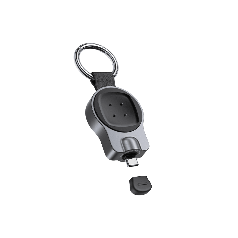 Keychain watch charger with silicone protective cap for Google Pixel Watch and Fitbit SwanScout 510G2
